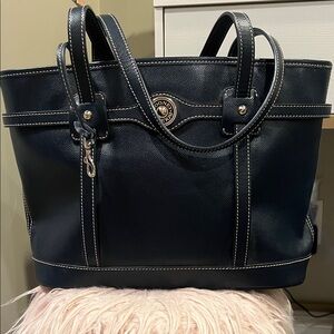 Dooney & Bourke Navy Leather Tote